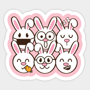 Cute bunny rabbit emoticons Sticker